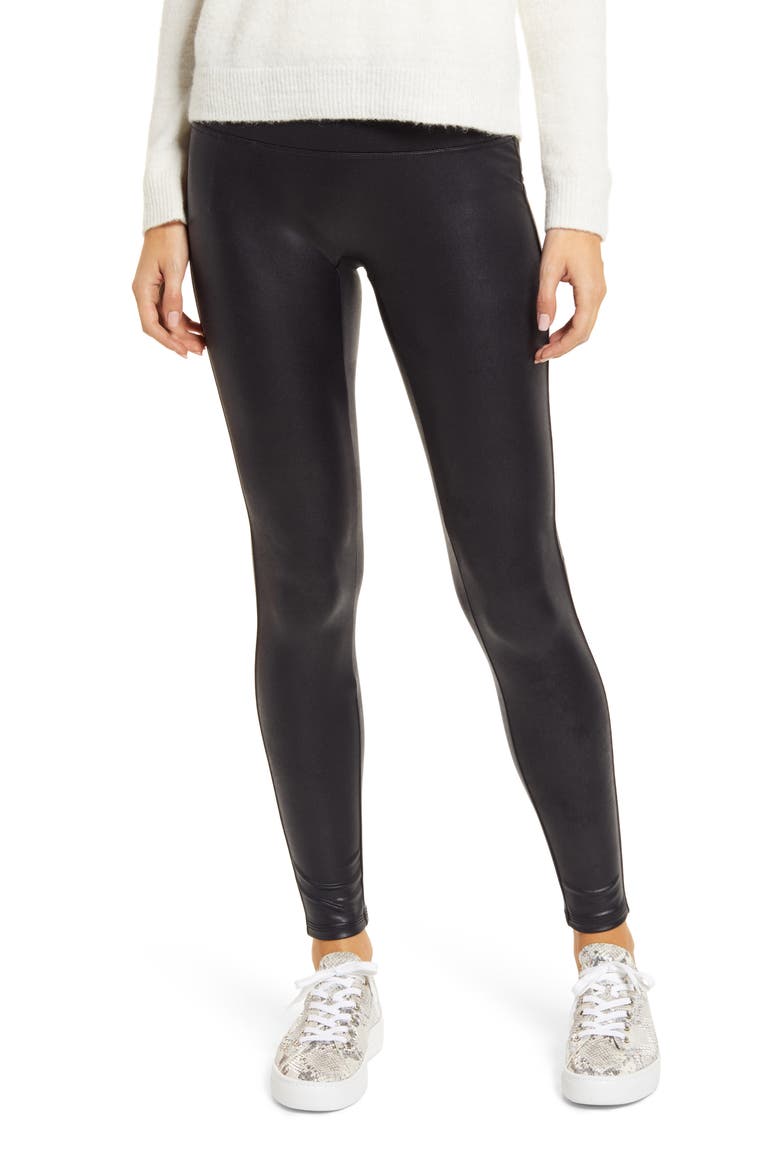 Jeans Faux Leather Leggings, Main, color, BLACK