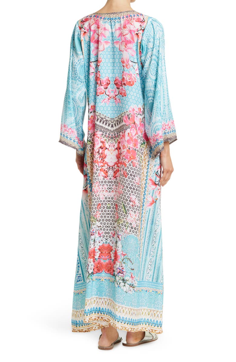 RANEES Turquoise Patterned Ruana, Alternate, color, Turquoise