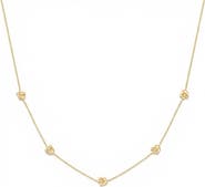 MADE BY MARY Cubic Zirconia Birthstone Flower Station Necklace