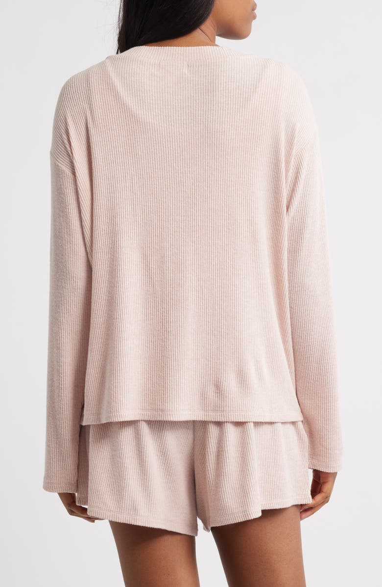 Open Edit Comfy Thermal Shortie Pajamas, Alternate, color, Pink Sepia Marl