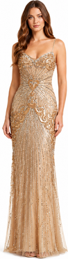 LARA New York Strapless Beaded Gown