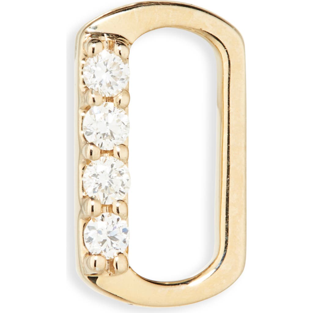 Lana 14k Gold Diamond Initial Single Stud Earring In Brown