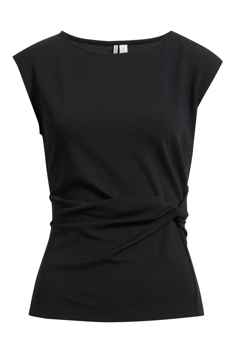 Side Twist Crew Neck T-Shirt, Main, color, BLACK