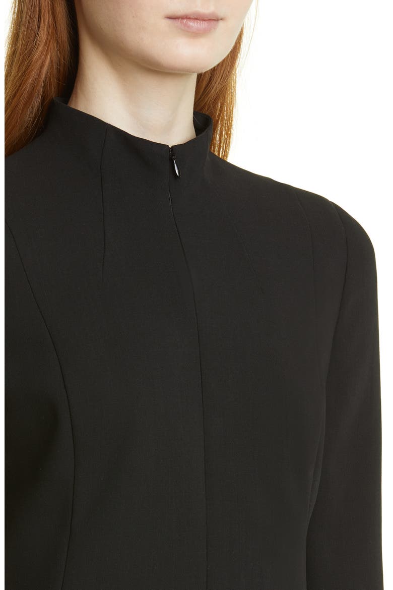 Belted Long Sleeve Wool Blend Dress, Alternate, color, BLACK
