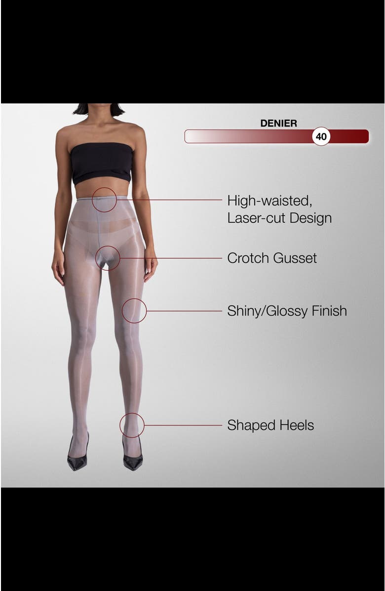 LECHERY<sup>®</sup> 3 Pairs of Glossy Semi-Opaque Tights, Alternate, color, Grey