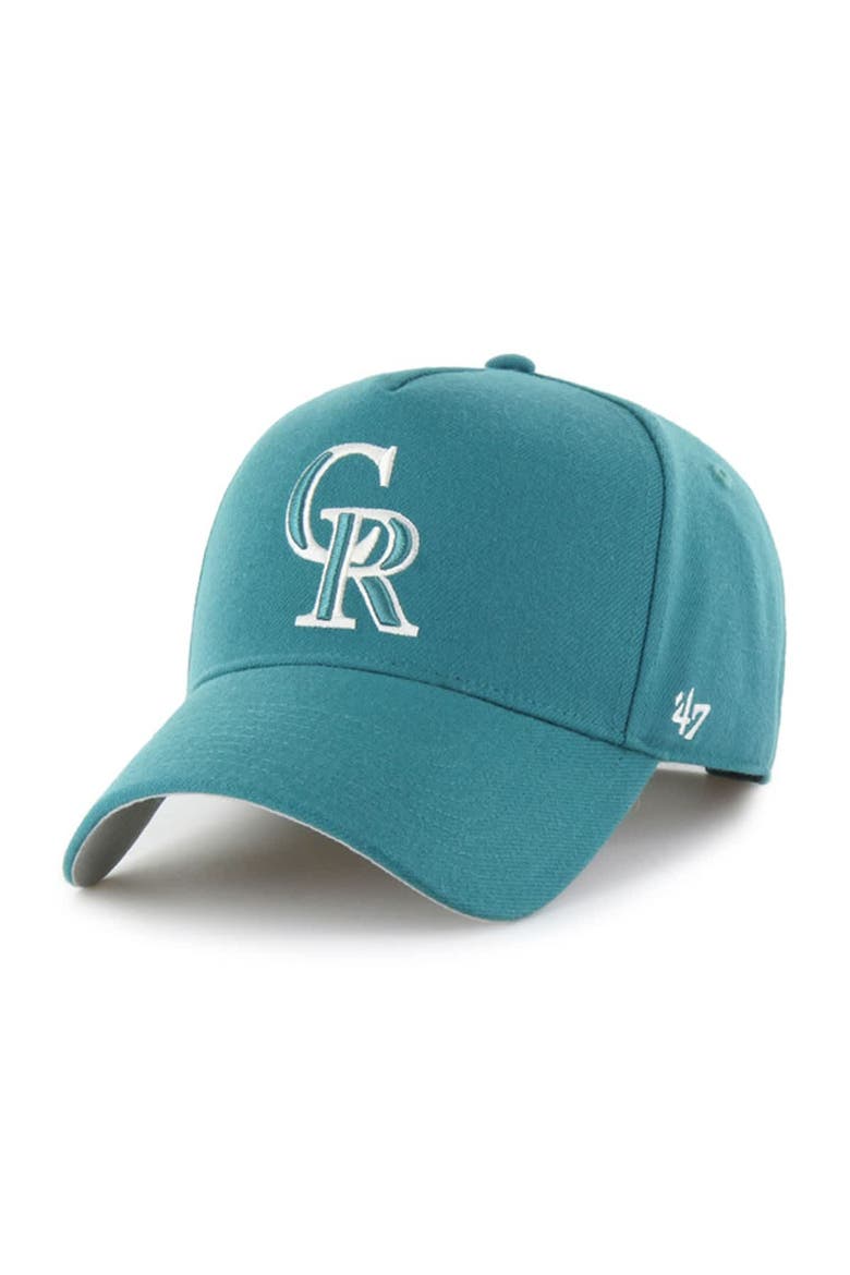 Men's '47  Teal Colorado Rockies Ballpark Offside Adjustable Hat, Main, color, Teal