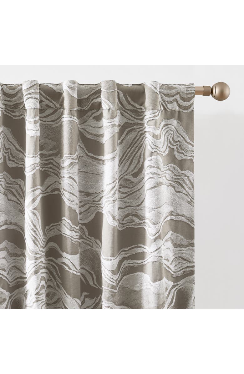 Chuks Collins x Lush Decor Cascade Wave Blackout Window Panel, Alternate, color, Gray/White