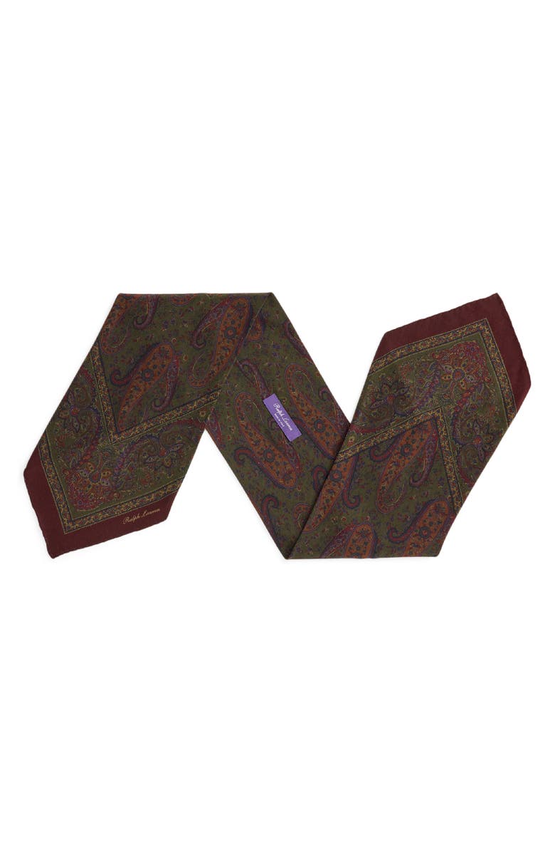 Ralph Lauren Purple Label Paisley Silk Neckerchief, Alternate, color, Wine Multi