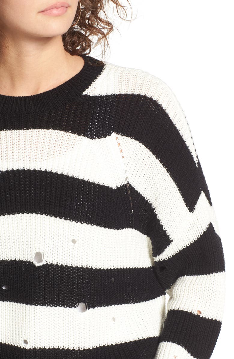 BP. Decontructed Stripe Cotton Pullover, Alternate, color,