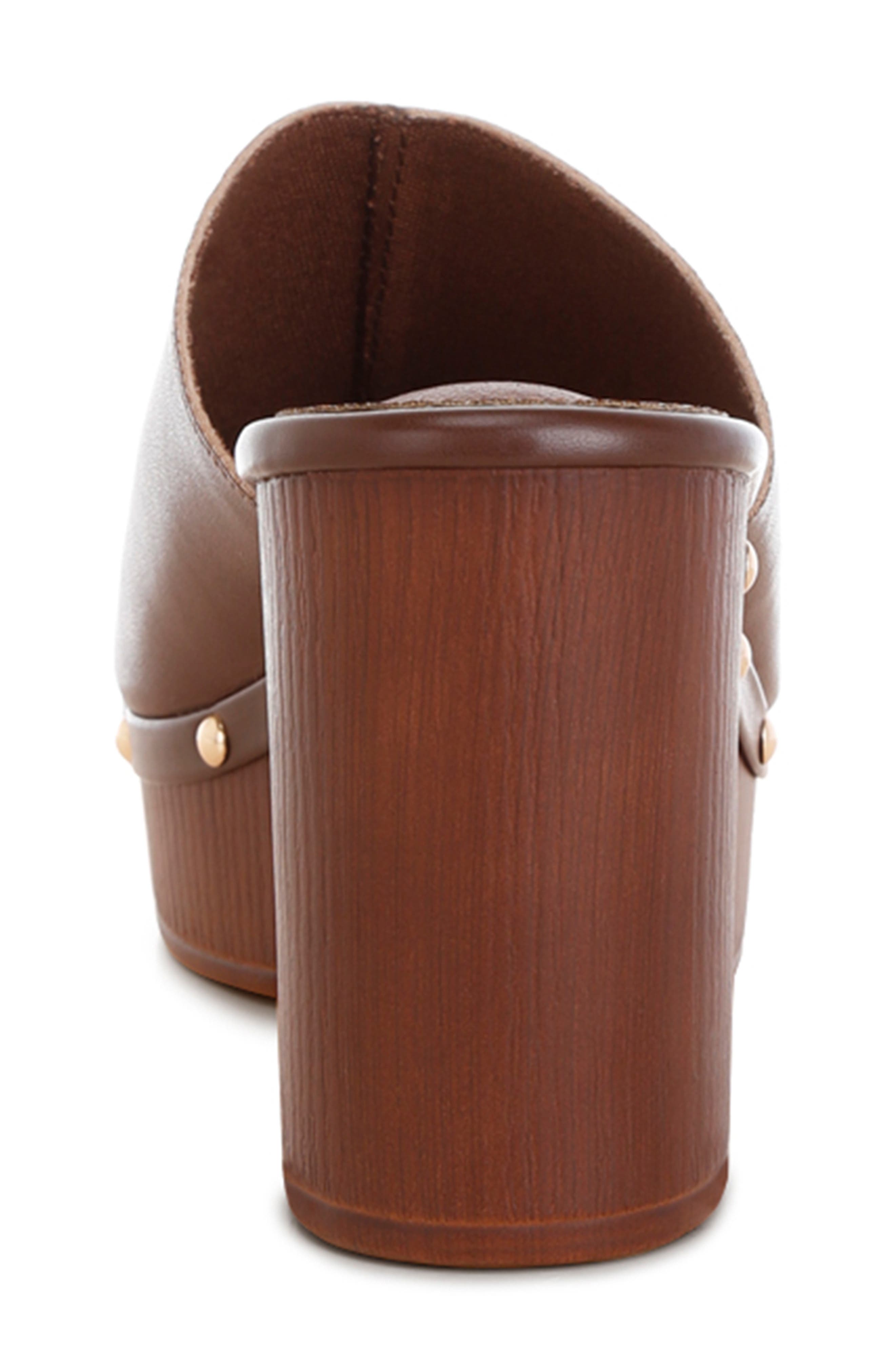 Benji Block Heel Platform Clog, Alternate, color, BROWN