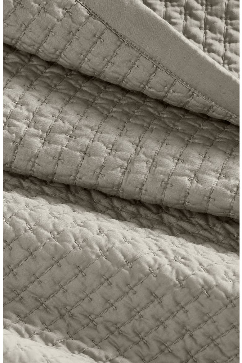 Signature Texture Stitch Organic Cotton Quilt, Alternate, color, PEWTER