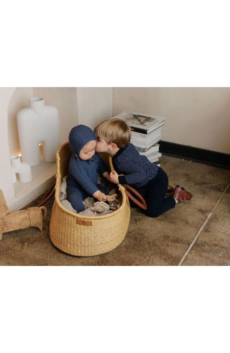 Ely's & Co. Looms Cable Pointelle Flat Collection - Footie, Alternate, color, Blue