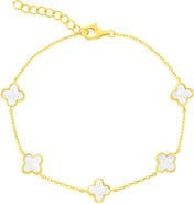 SIMONA Mother-of-Pearl Clover Station Chain Bracelet