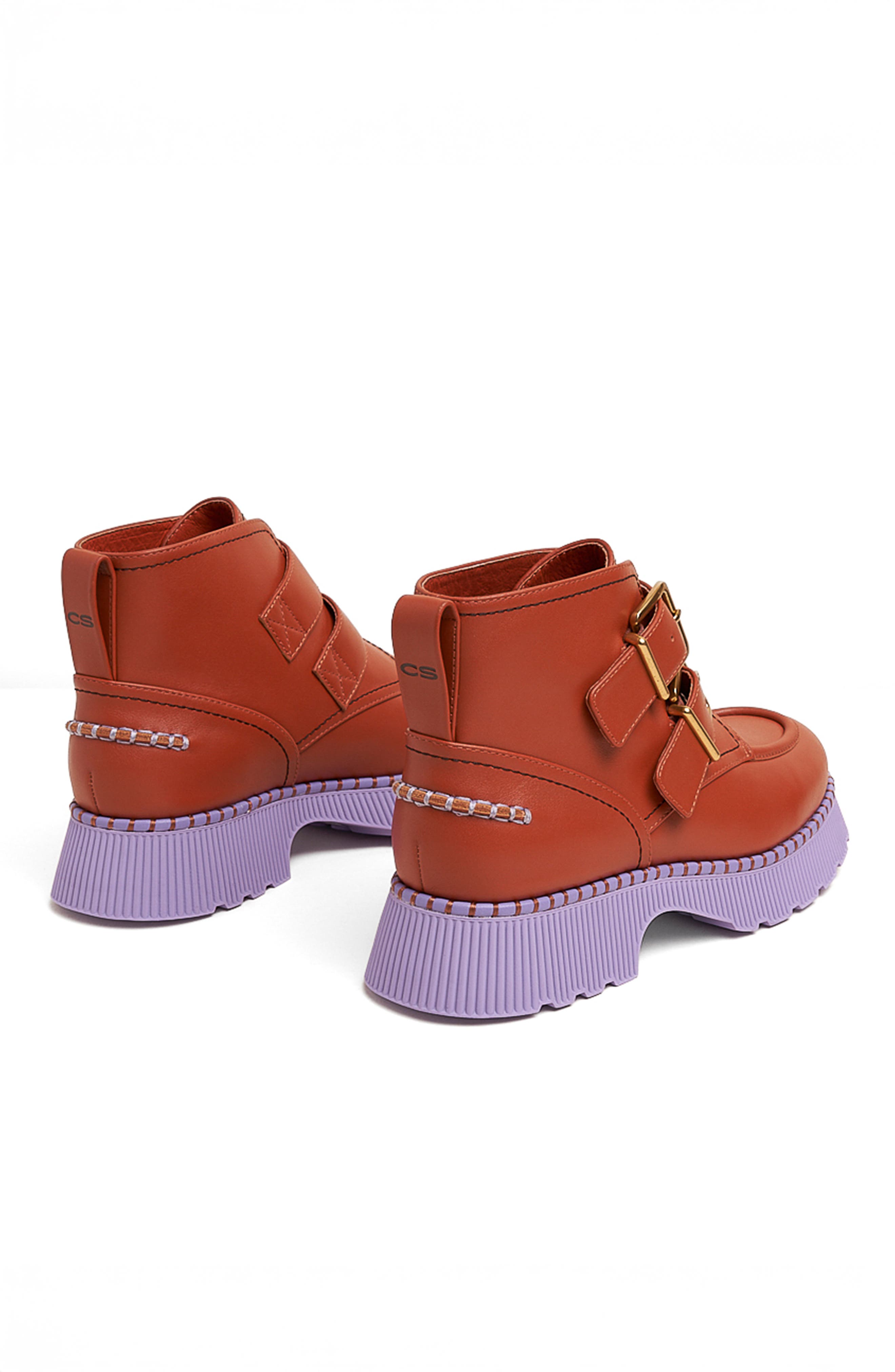 Charlotte Stone Liam Platform Lug Sole Chukka Boot, Alternate, color, Sienna