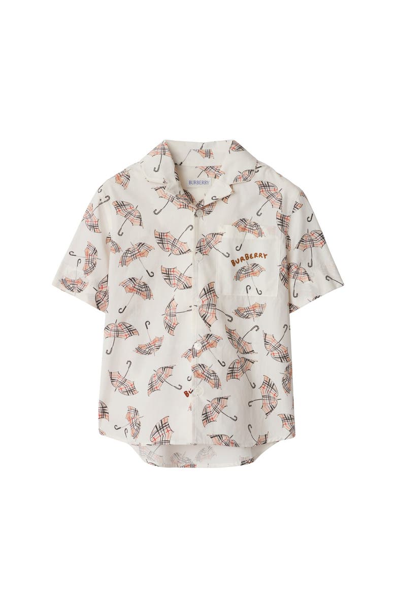 Umbrella Cotton Shirt, Main, color, Calico white