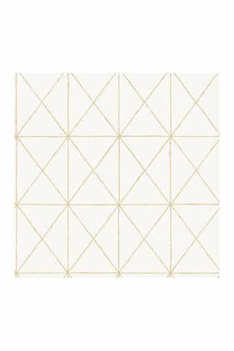 Wallpops White & Gold Get In Line Peel & Stick Wallpaper
