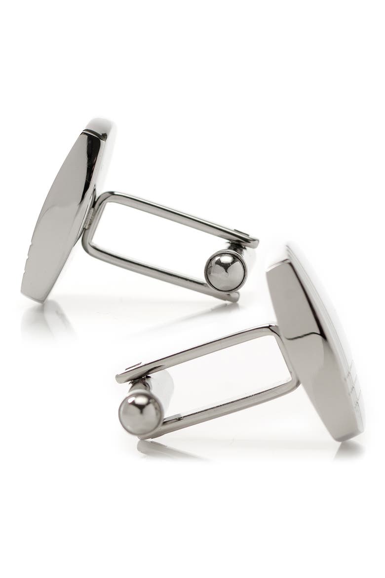Tartan Plaid Cuff Links, Alternate, color, SILVER