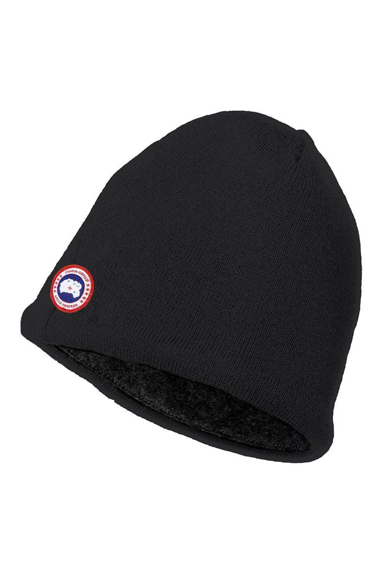 Merino Wool Beanie, Main, color, BLACK