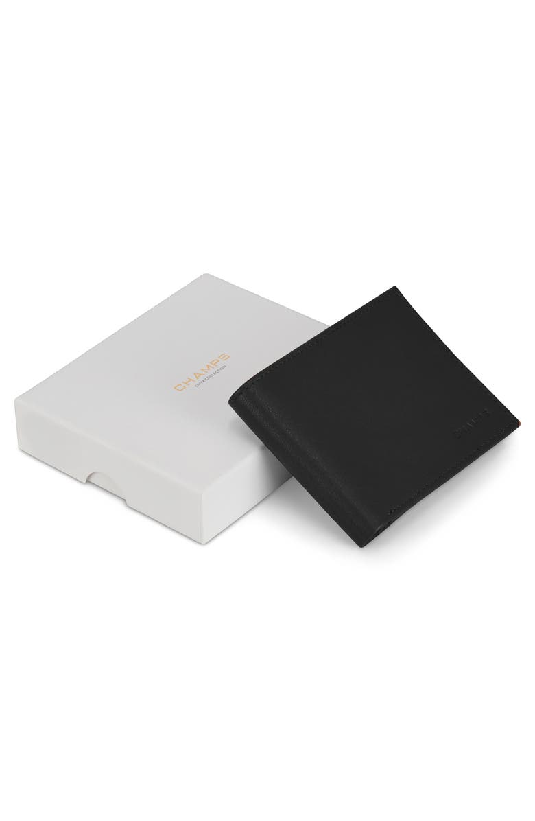 CHAMPS Onyx ID Flap Leather Bifold Wallet, Alternate, color, Black