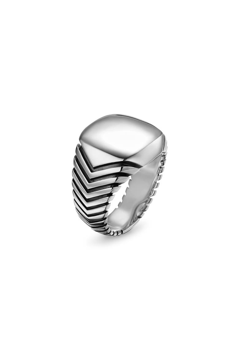 Chevron Signet Ring in Sterling Silver, Alternate, color, SILVER