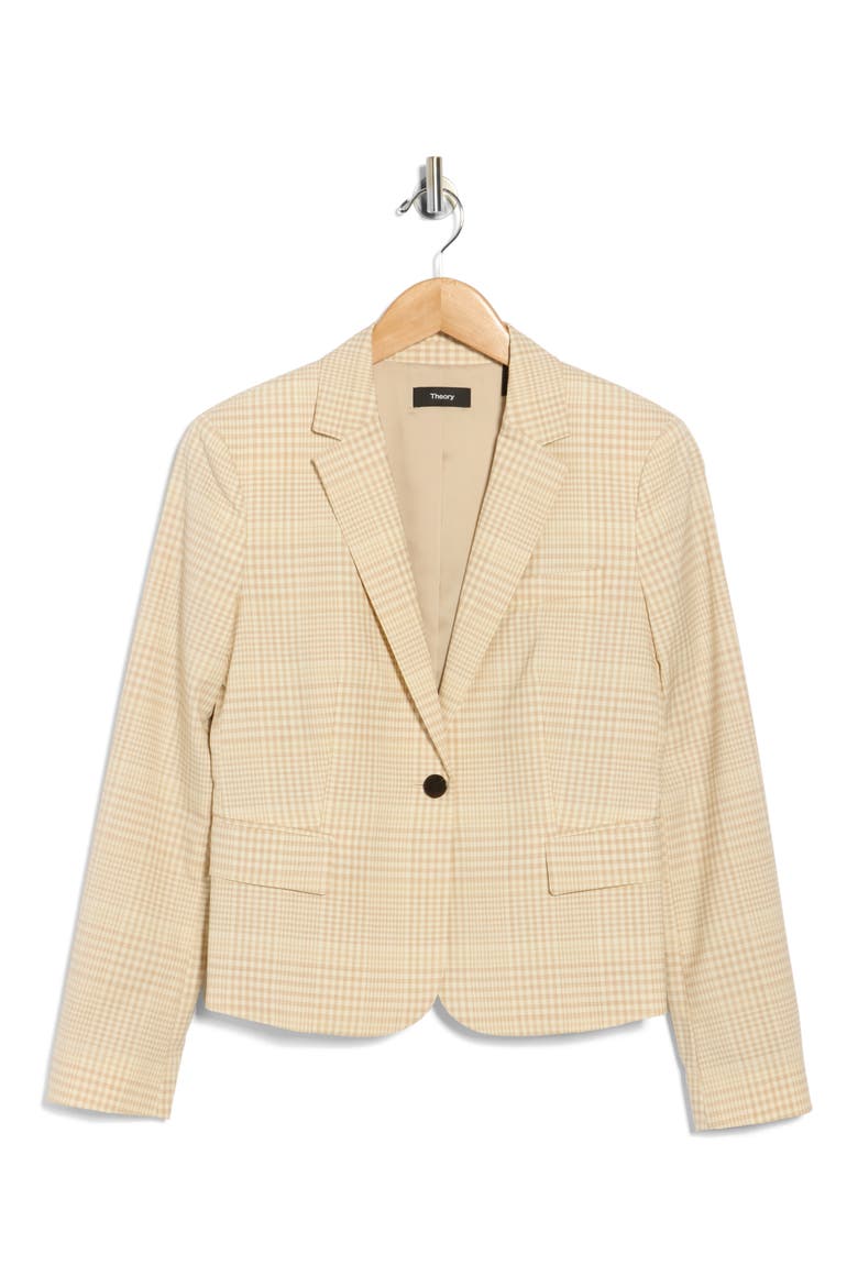 Shrunken Plaid Wool Blazer, Alternate, color, DESERT MULTI