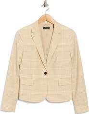 Theory Shrunken Plaid Wool Blazer