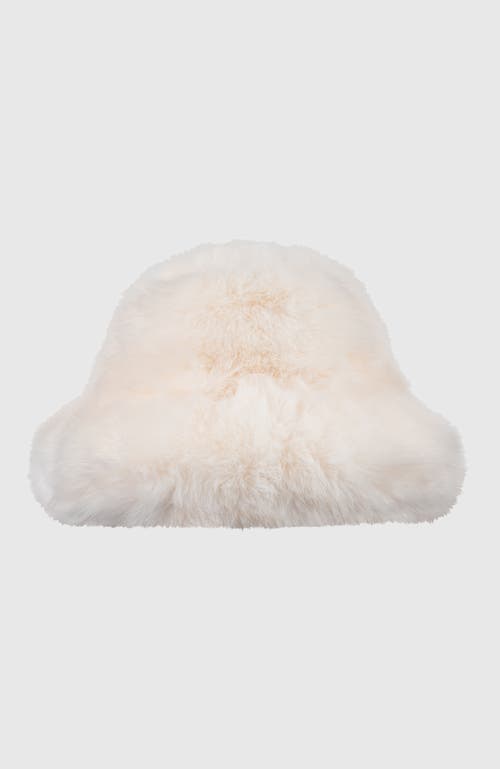 Lyla Grant Fur-free Fox (faux Fur) Bucket Hat In White