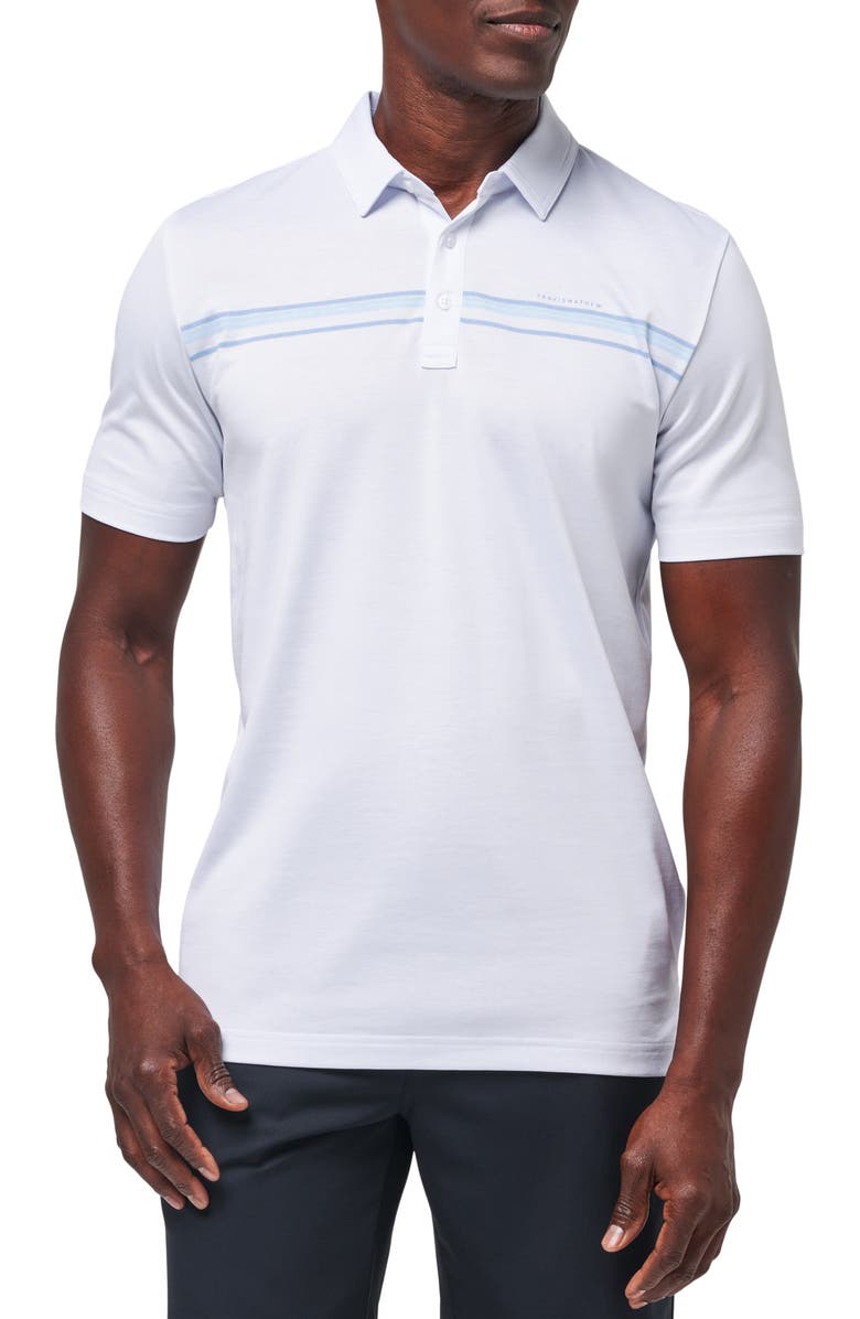 TravisMathew Dolphin Cruise Stripe Polo, Main, color, White
