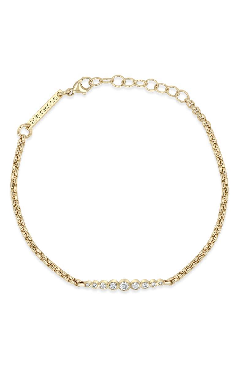 Zoë Chicco 14K Gold Graduated Bezel Diamond Bracelet, Alternate, color, 14K Yellow Gold