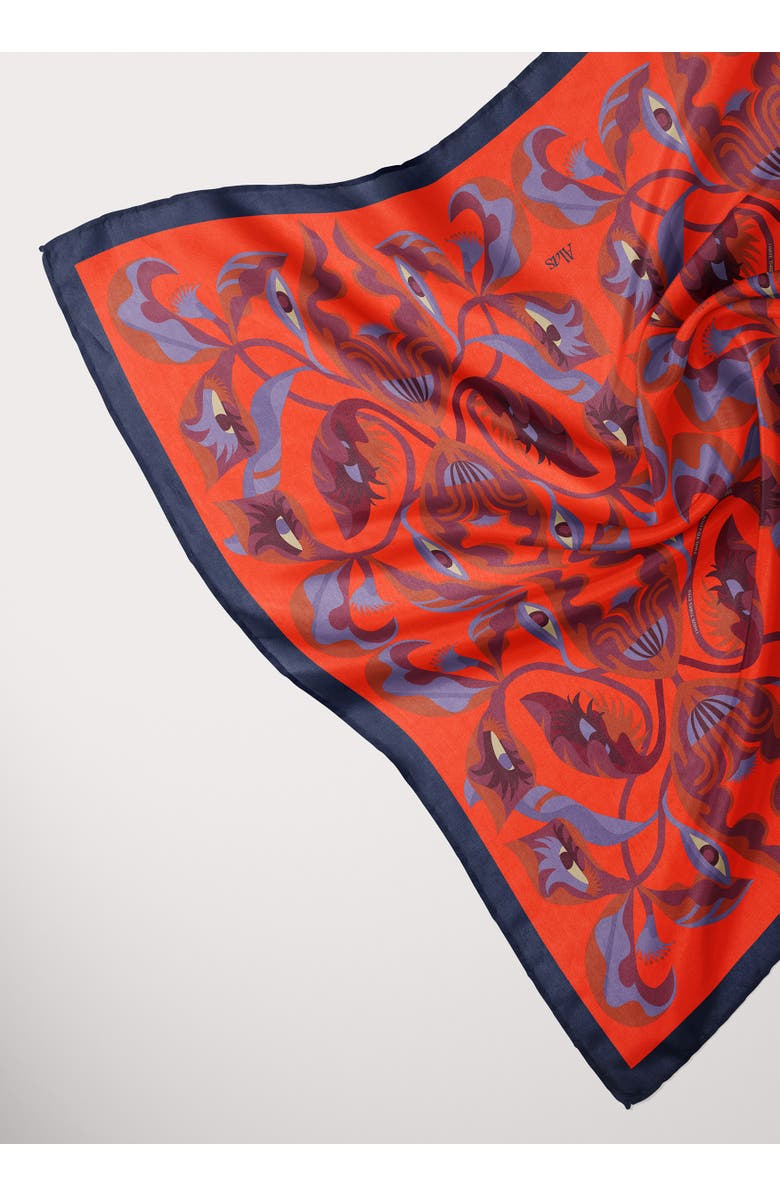 Alas Medium Pure Silk Patterned Scarf, Alternate, color, Print 'I Bloom You'