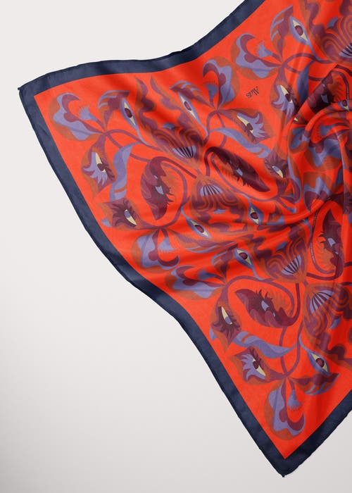 Alas Small Bandana Silk Scarf In Red