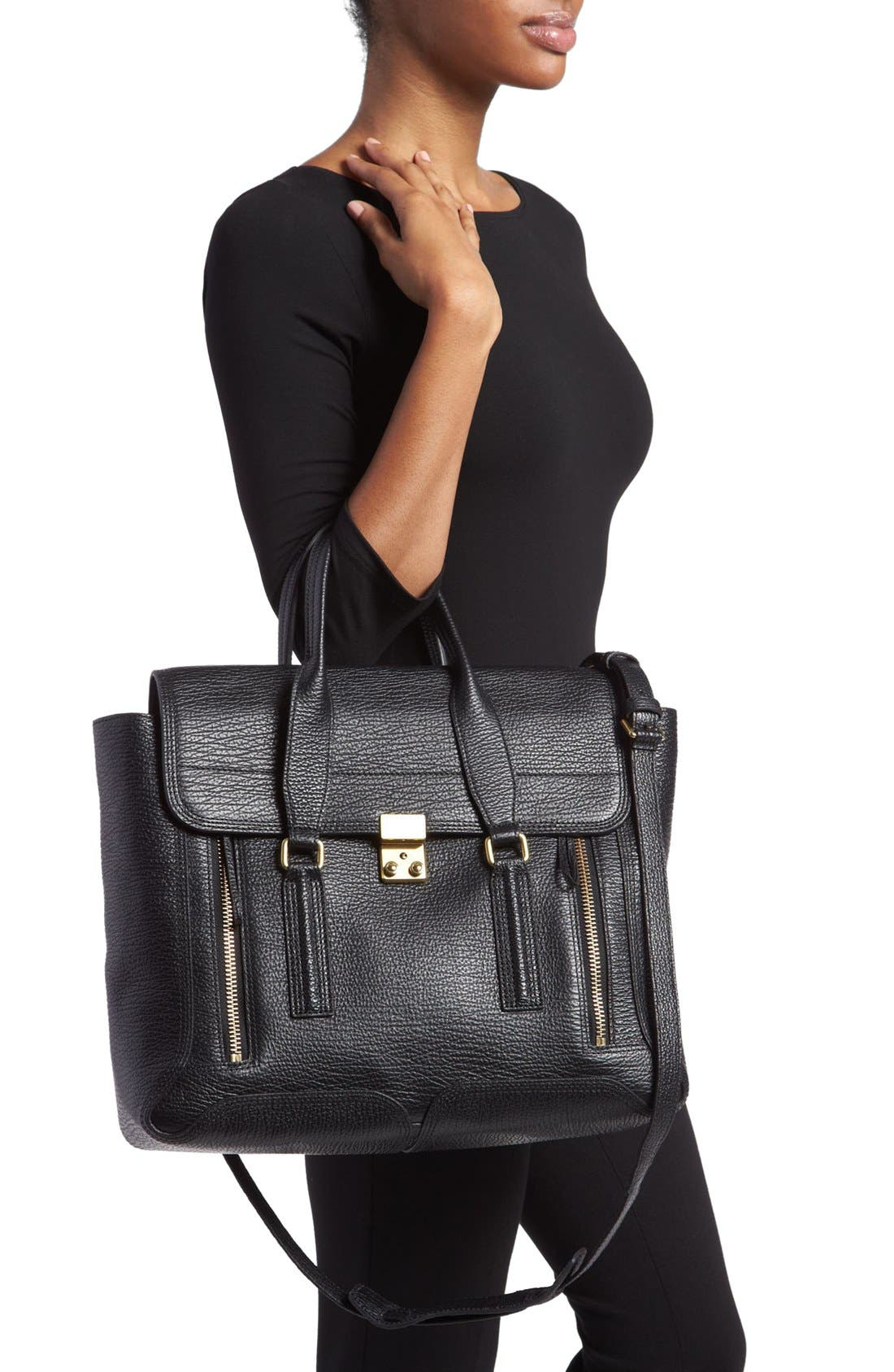 3.1 Phillip Lim 'Large Pashli' Leather Satchel, Alternate, color, 