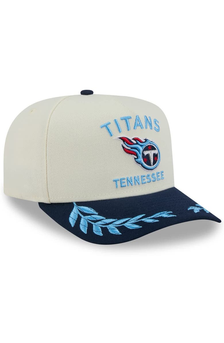 New Era Men's New Era Cream/Navy Tennessee Titans 2025 NFL Draft A-Frame 9FIFTY Snapback Hat, Alternate, color,
