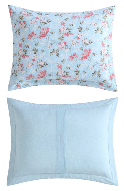 Laura Ashley Blissful Dream Cotton Quilt Set In Blue