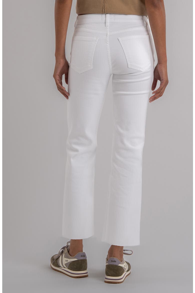 Kelsey High Waist Raw Hem Ankle Flare Leg Jeans, Alternate, color, OPTIC WHITE