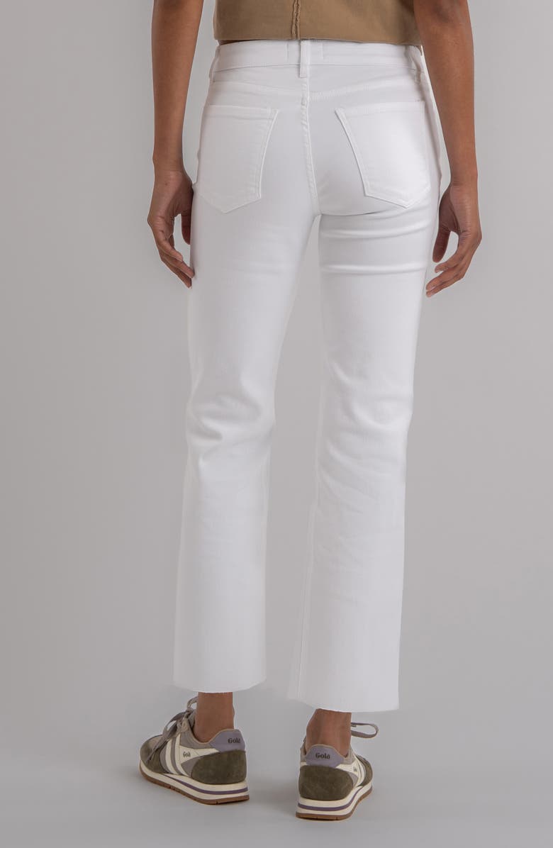 KUT from the Kloth Kelsey High Waist Raw Hem Ankle Flare Leg Jeans, Alternate, color, Optic White