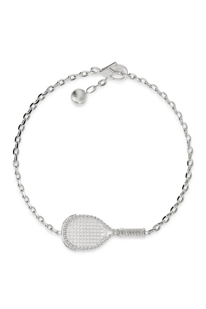The Tennis Bracelet, White Diamond Halo, Main, color, Silver / White Diamond