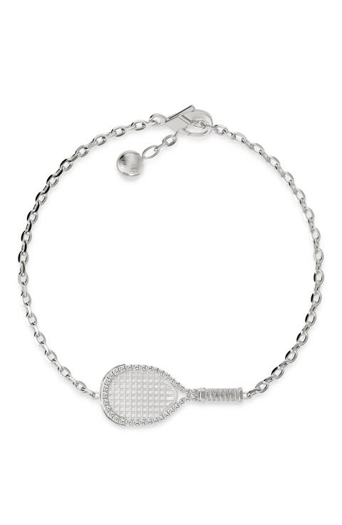 The Tennis Bracelet, White Diamond Halo