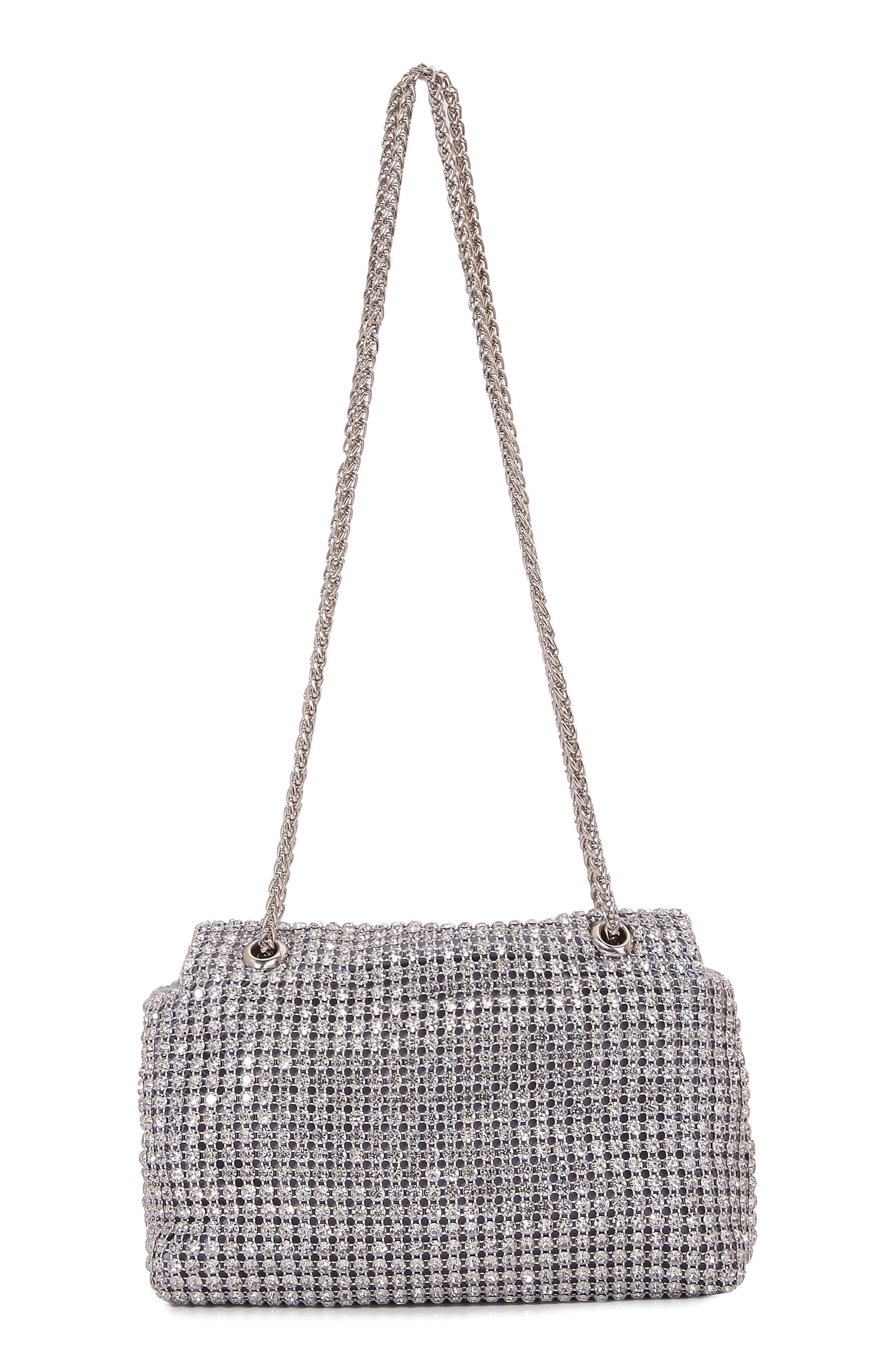 Rhinestone Crossbody Bag, Alternate, color, SILVER