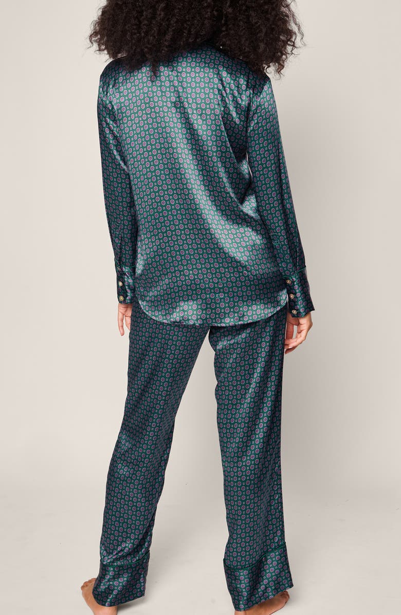 Petite Plume Medallion Mulberry Silk Pajamas, Alternate, color,