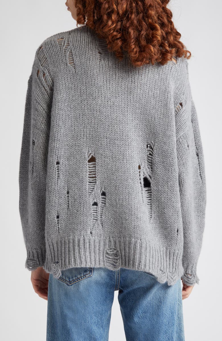 R13 Oversize Distressed Cashmere Sweater, Alternate, color,