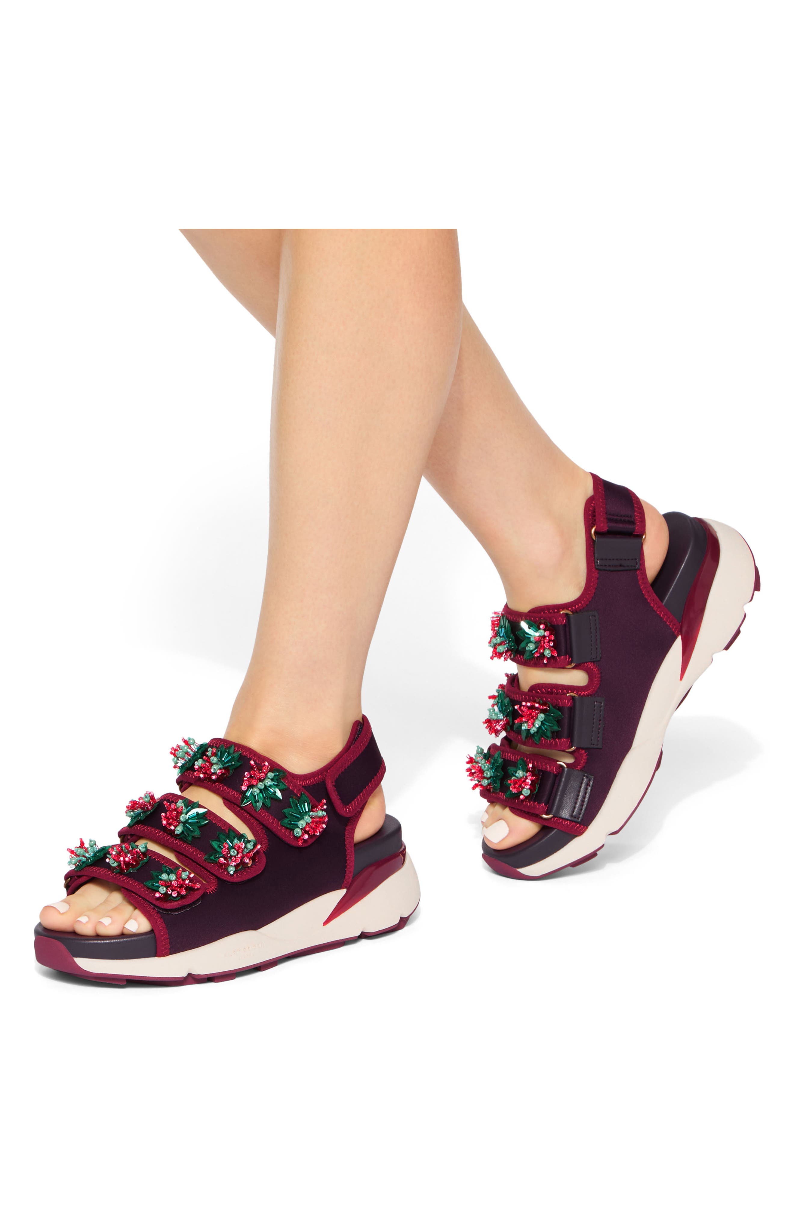 Kurt Geiger London Beaded Slingback Sandal, Alternate, color, Medium Red