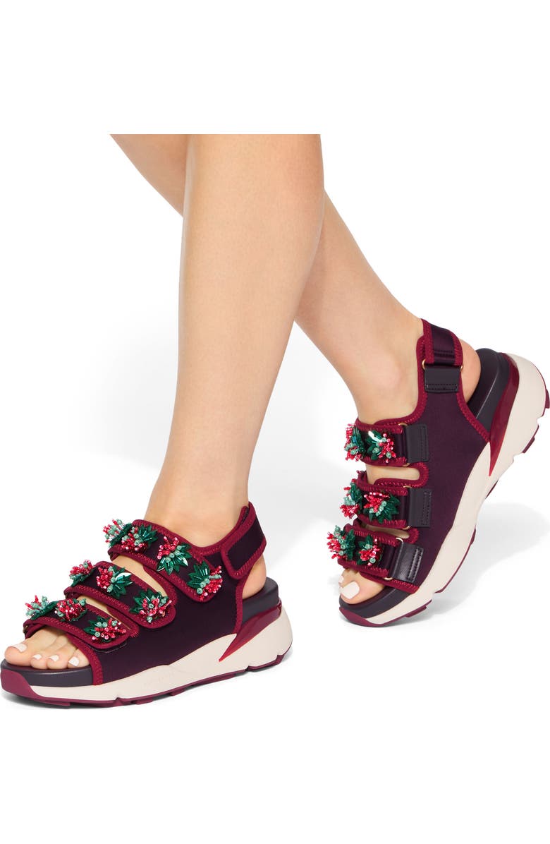 Kurt Geiger London Beaded Slingback Sandal, Alternate, color, Medium Red