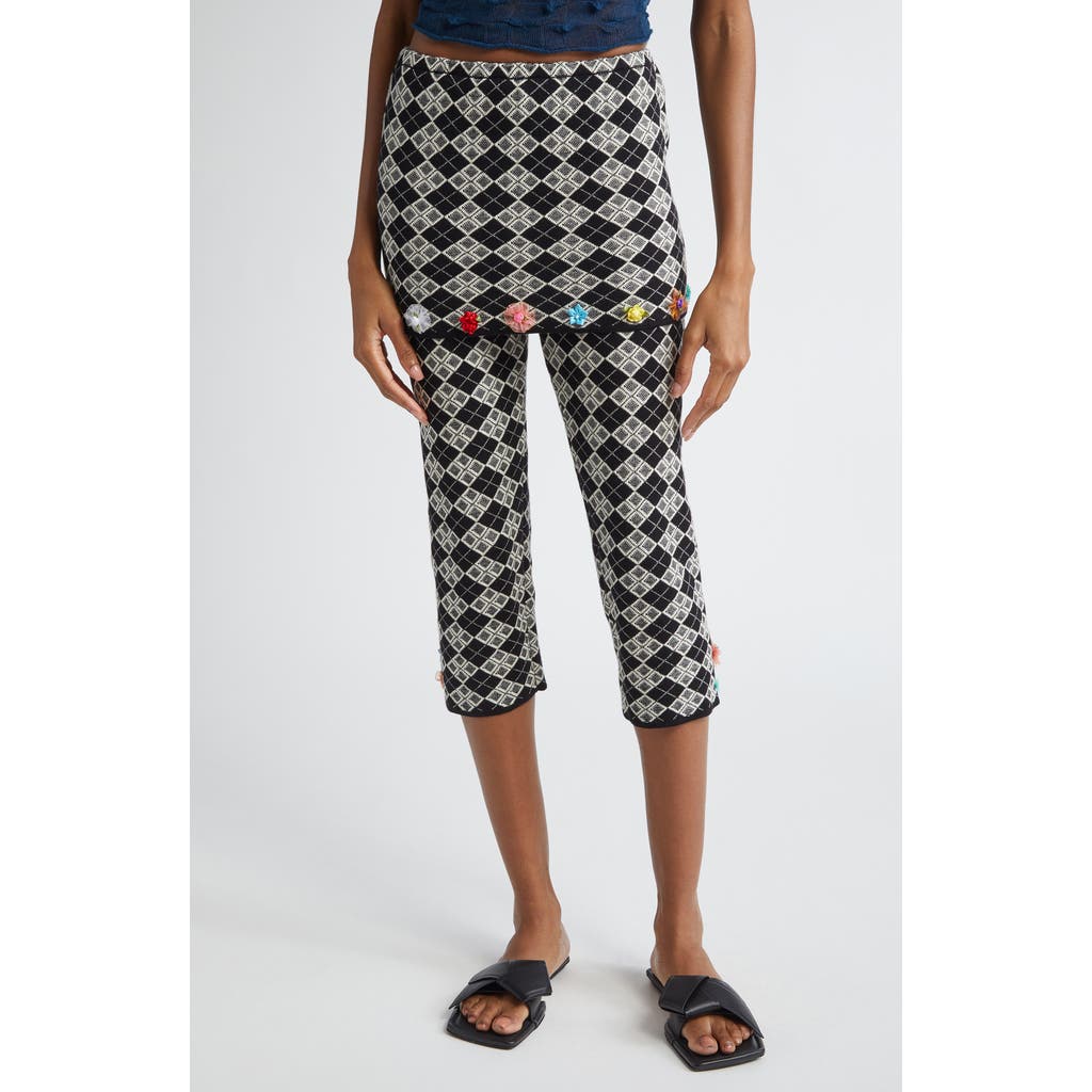 Yanyan Argyle Jacquard Knit Miniskirt Capri Pants