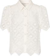 Milly Addison Lace Short Sleeve Shirt