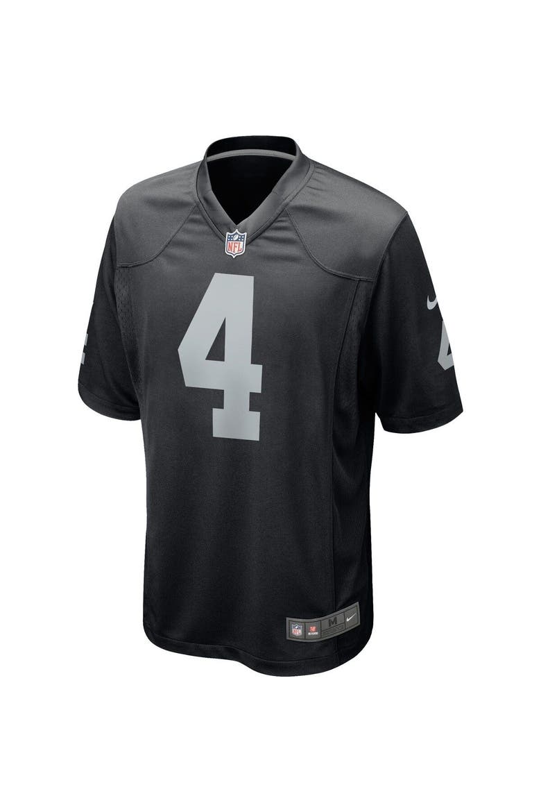 Men's Las Vegas Raiders Derek Carr Nike Black Game Player Jersey, Alternate, color, BLACK