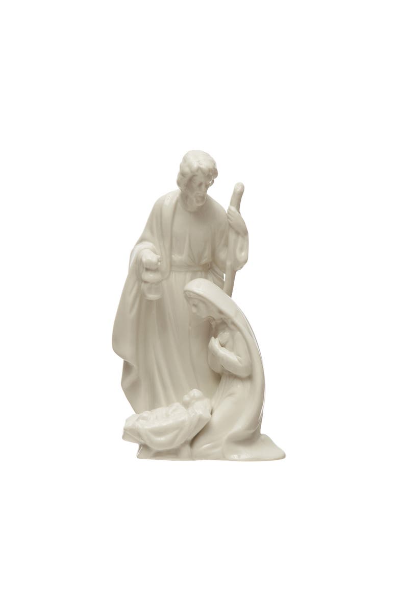 Storied Home Decorative Stoneware Holy Family, White, Main, color, White