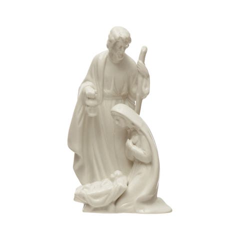 Decorative Stoneware Holy Family, White