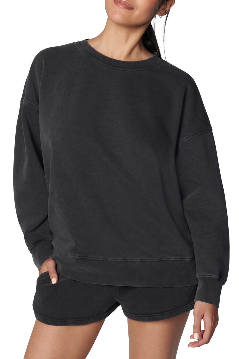 Oversize Crewneck Cotton Blend Sweatshirt video