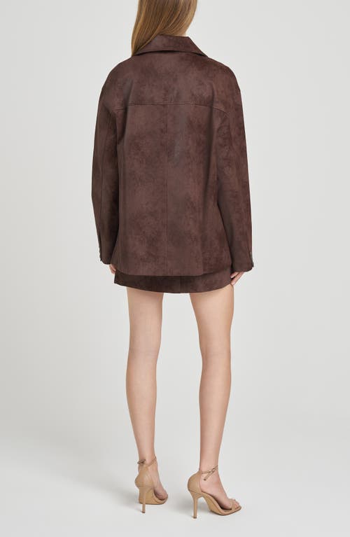 Wayf Freya Faux Suede Miniskirt In Brown